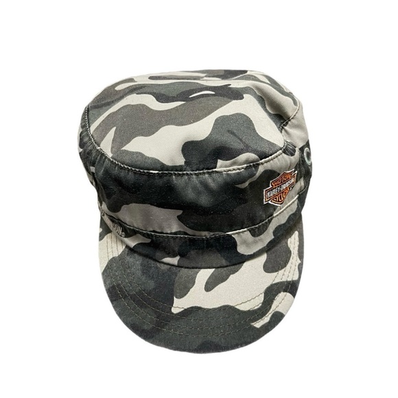 Harley Davidson Patrol Cap Strap Camo Motorcycle Biker Hat Embroidered Cabo - Picture 3 of 6